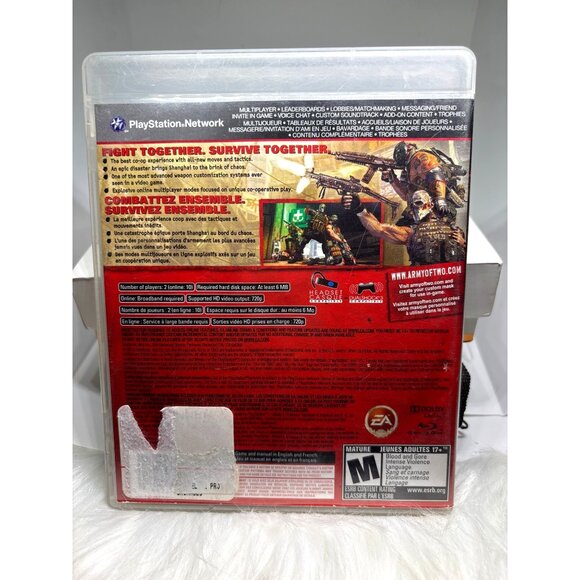 Army Of Two: The 40th Day PS3 Game Case, Disc, instruction book preowned Survive - Picture 2 of 3